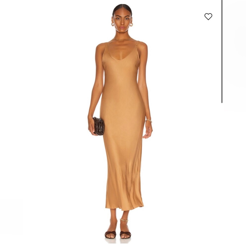 L’Agence Akiya Camel Slip Maxi Dress
